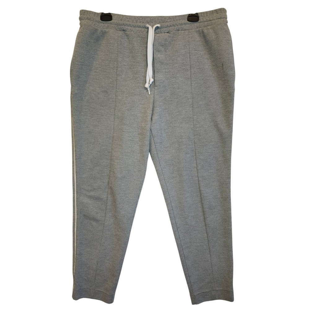 Club Monaco Mens XL Gray Textured Knit Joggers Pintuck Drawstring Sweatpants